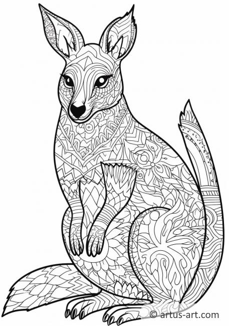 Página para colorear de wallaby